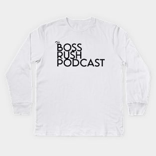 Boss Rush Podcast Logo Word Blue Kids Long Sleeve T-Shirt